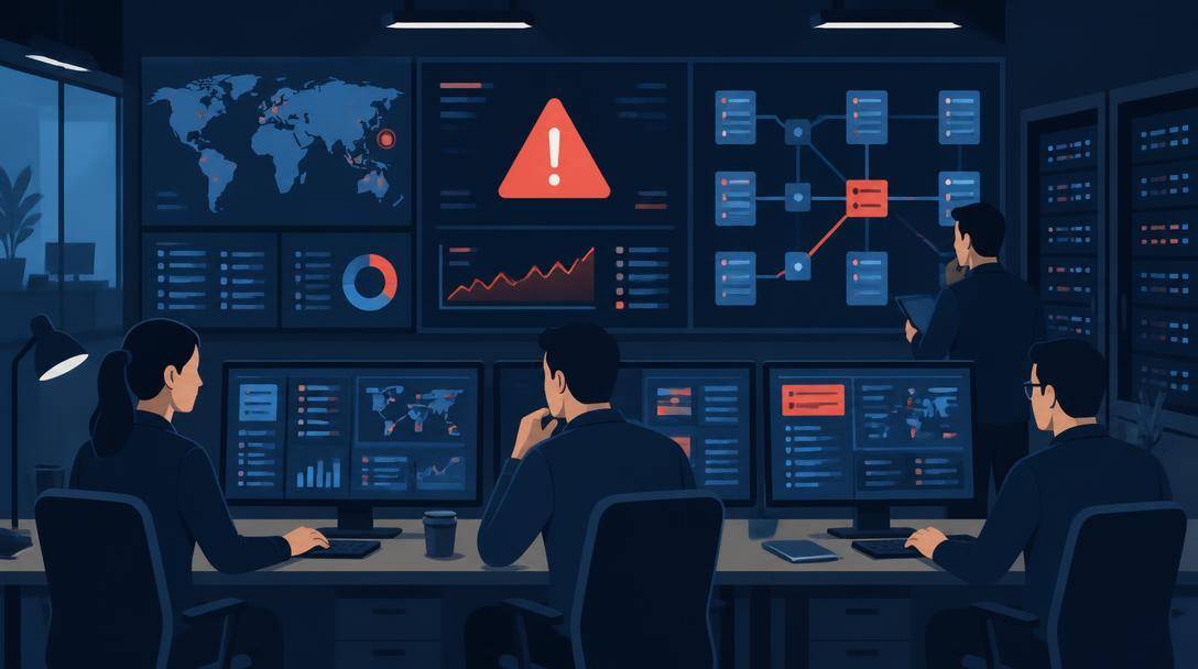 Specialisti di sicurezza informatica che analizzano un incidente nei sistemi di un exchange di criptovalute